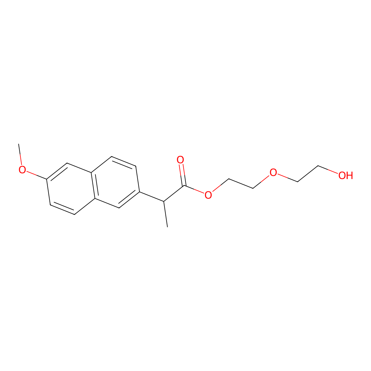2-(2-Hydroxyethoxy)ethyl 2-(6-methoxynaphthalen-2-yl)propanoate molecular structure, CAS 110599-11-6