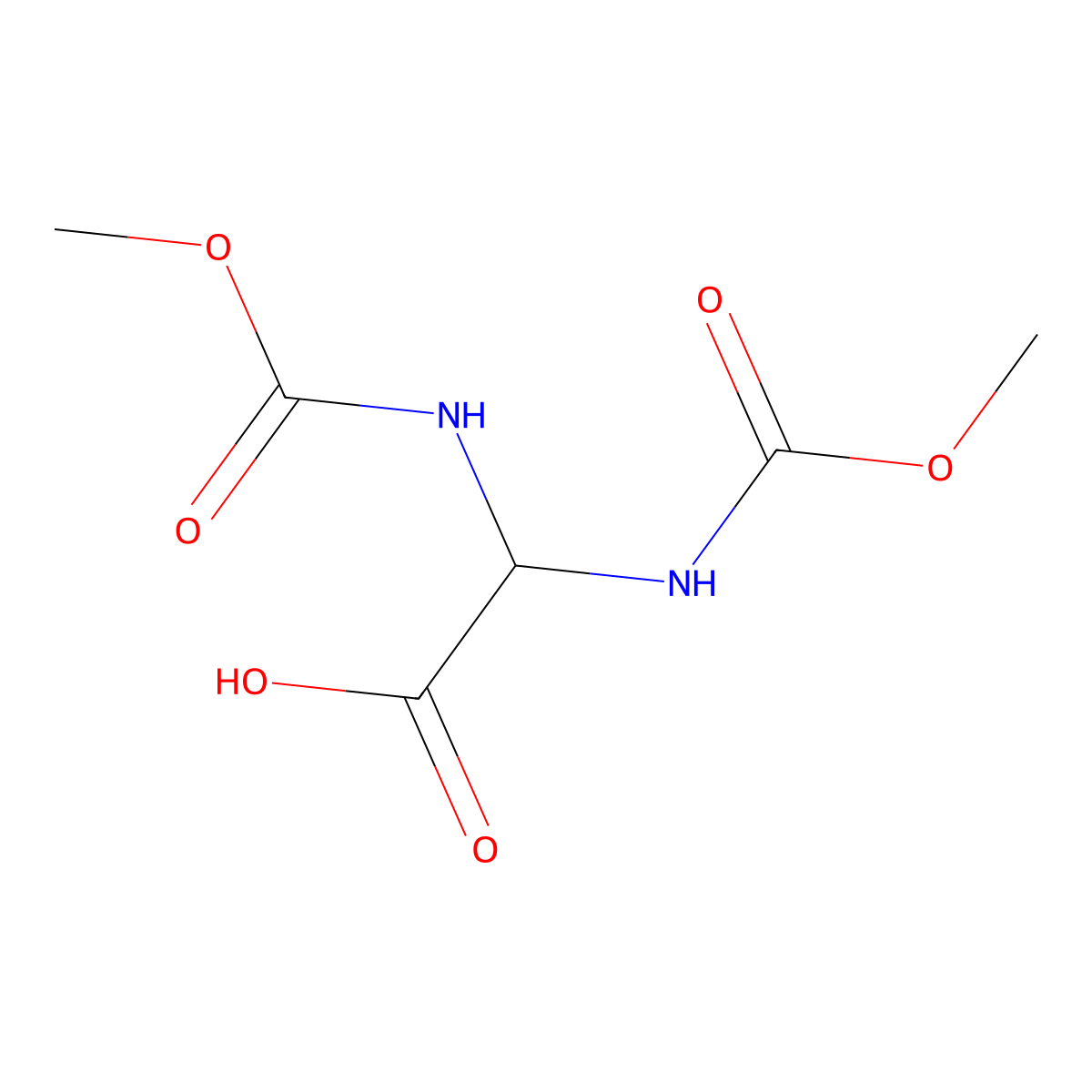 2,2-Bis((methoxycarbonyl)amino)acetic acid molecular structure, CAS 110599-27-4
