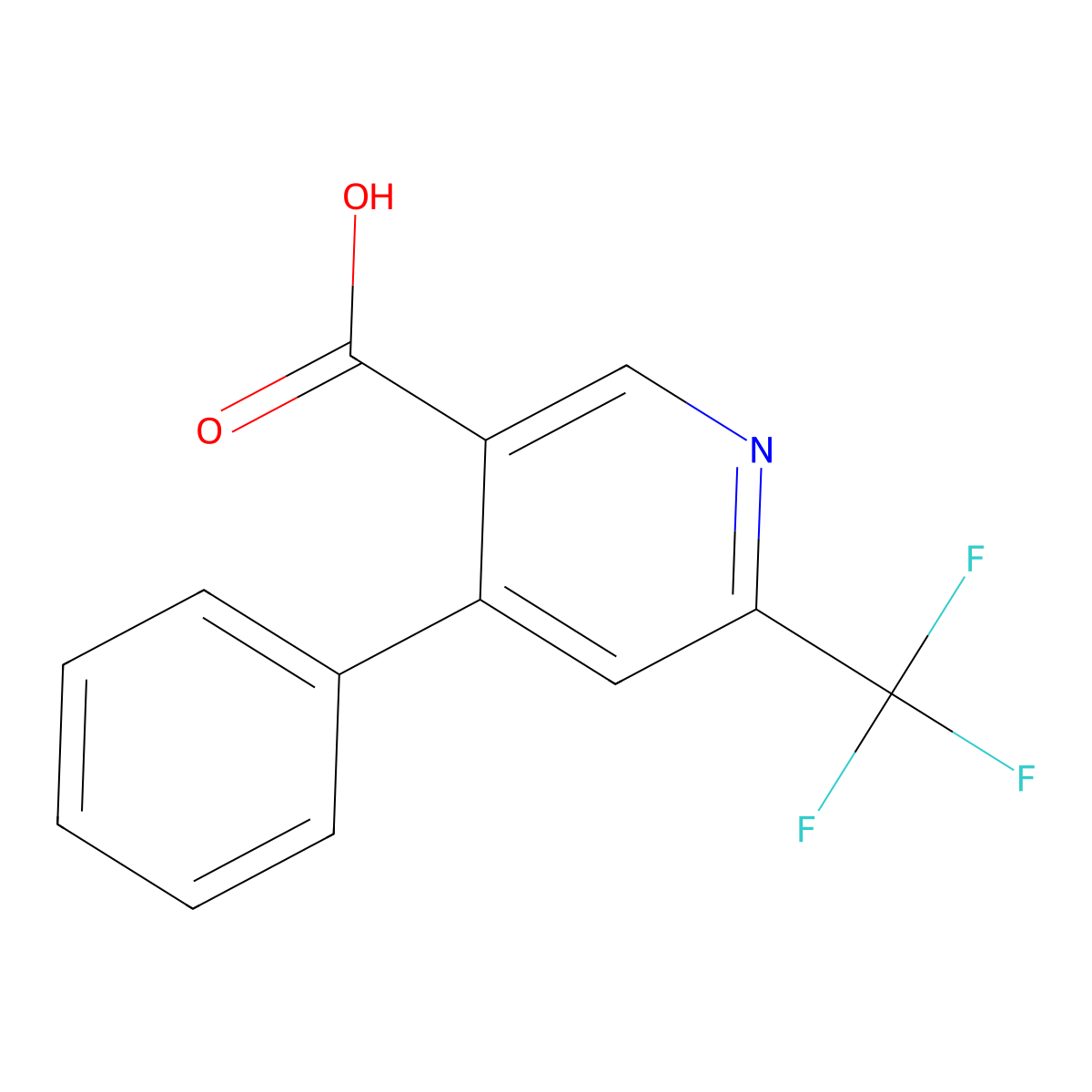 4-Phenyl-6-(trifluoromethyl)nicotinic acid molecular structure, CAS 1105997-81-6