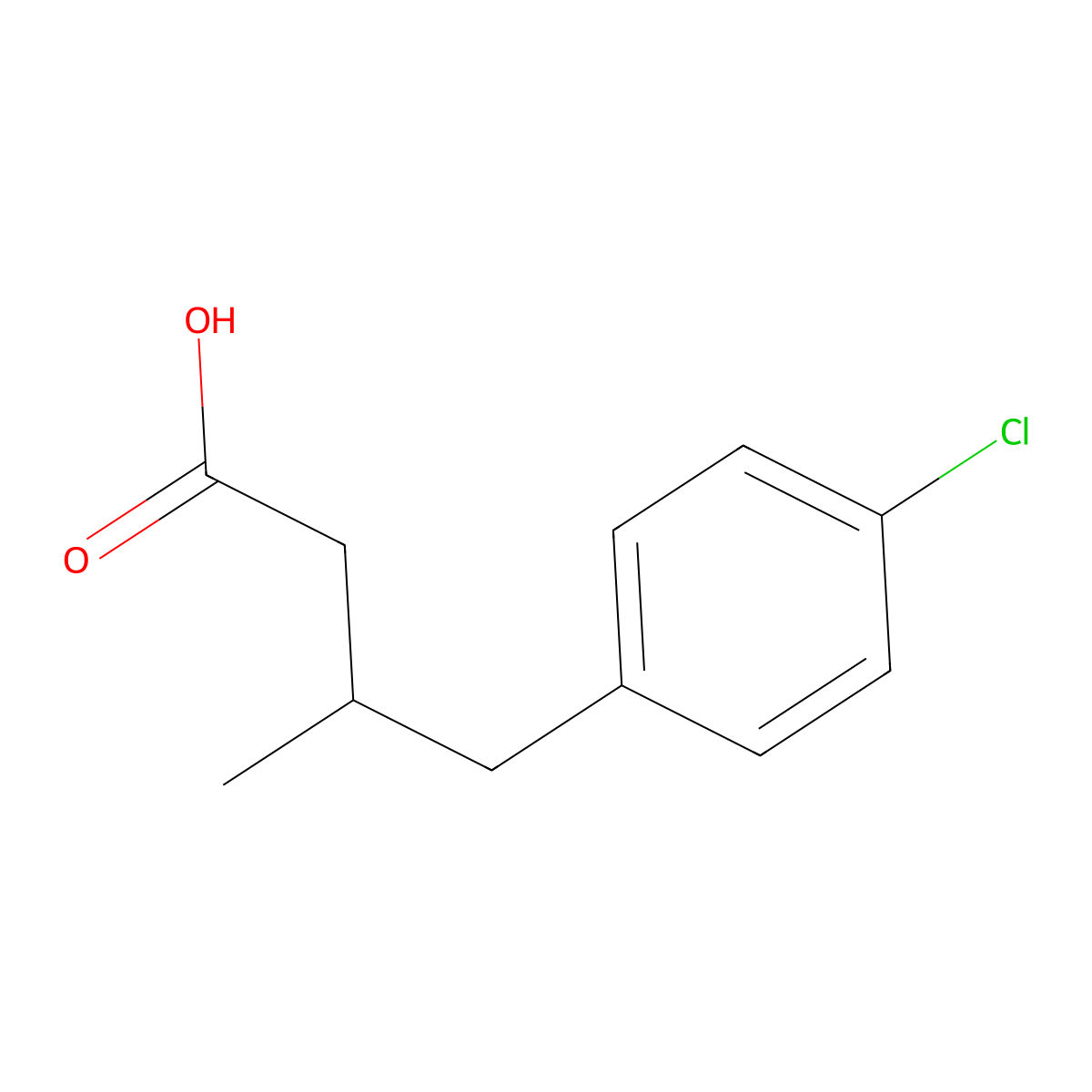 4-(4-Chlorophenyl)-3-methylbutanoic acid molecular structure, CAS 110600-53-8