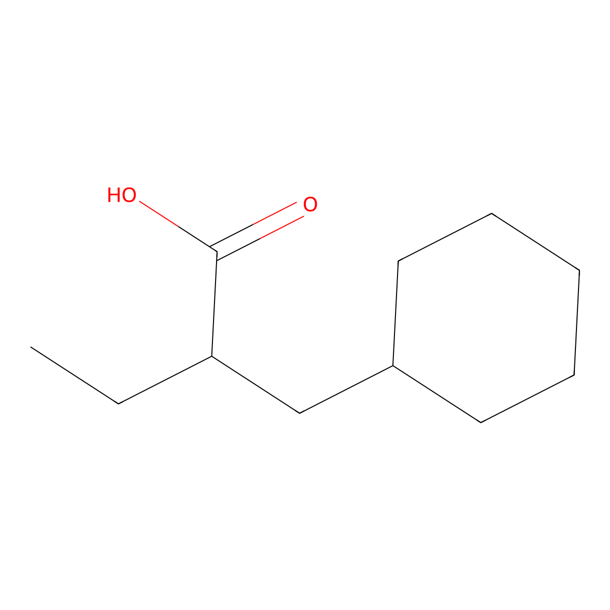 2-(Cyclohexylmethyl)butanoic acid molecular structure, CAS 110604-57-4