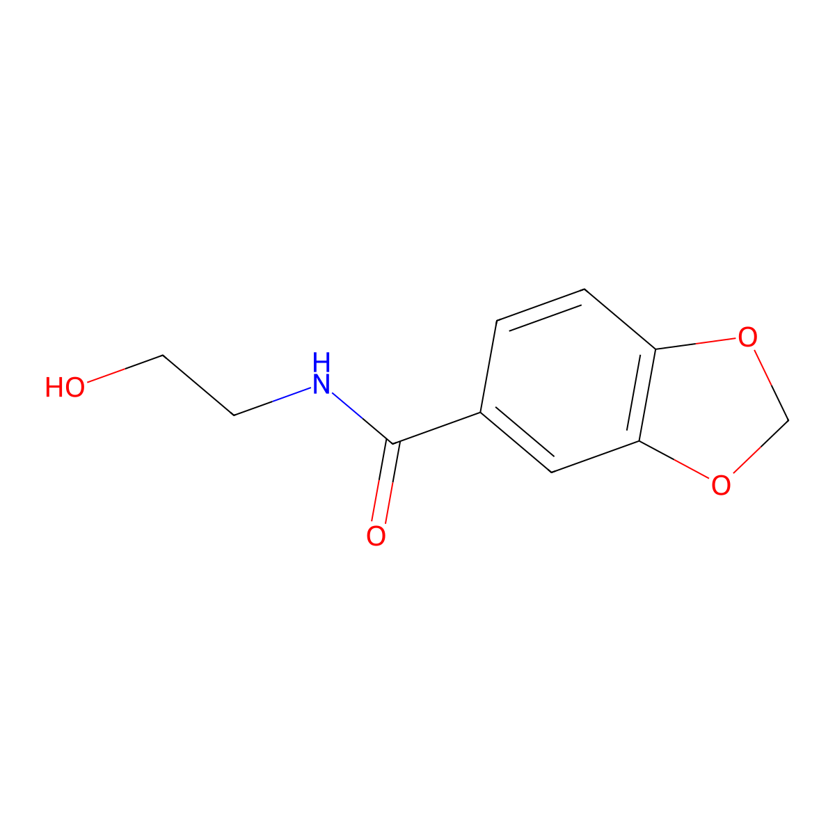 N-(2-hydroxyethyl)-1,3-benzodioxole-5-carboxamide molecular structure, CAS 110604-61-0