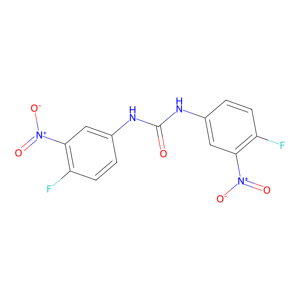 N,N'-Bis(4-fluoro-3-nitrophenyl)urea molecular structure, CAS 1106112-33-7