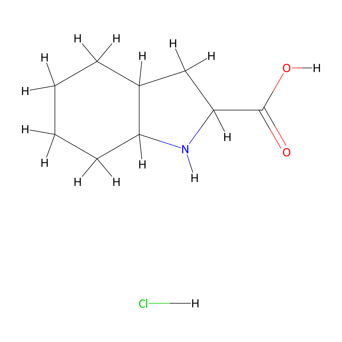 octahydro-1H-indole-2-carboxylic acid hydrochloride molecular structure, CAS 110623-68-2