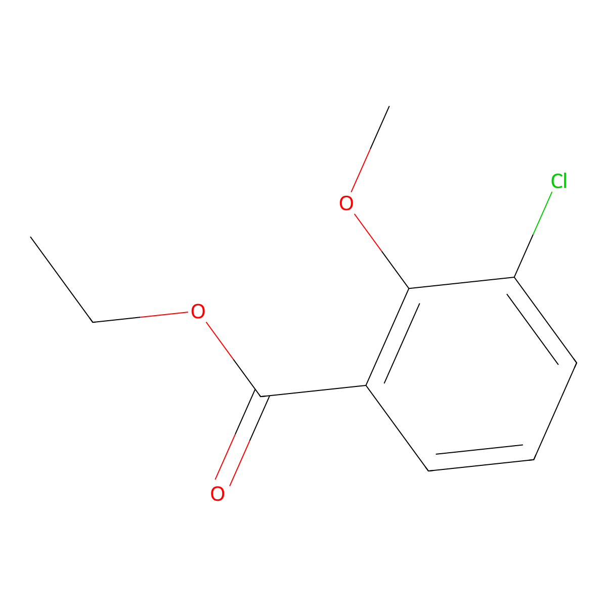 Ethyl 3-chloro-2-methoxybenzoate molecular structure, CAS 1106304-73-7