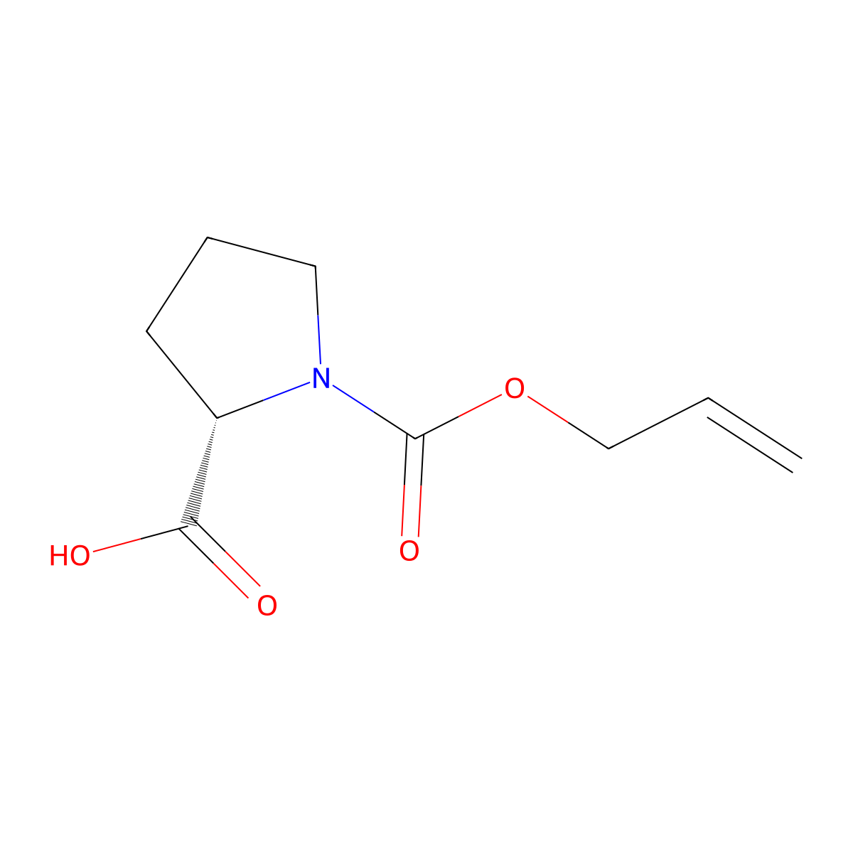 1-(2-Propen-1-yl) (2S)-1,2-pyrrolidinedicarboxylate molecular structure, CAS 110637-44-0