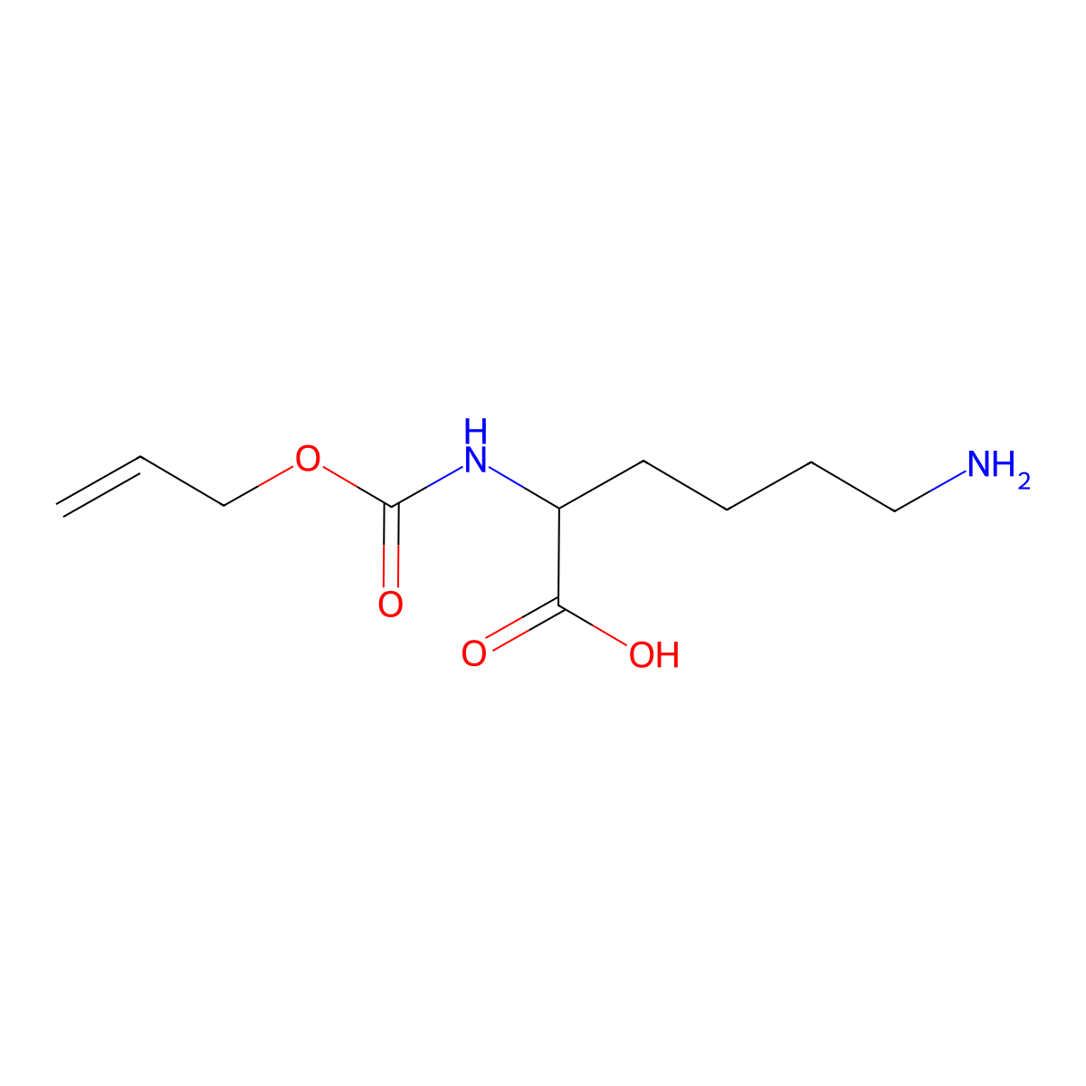 (2S)-6-amino-2-{[(prop-2-en-1-yloxy)carbonyl]amino}hexanoic acid molecular structure, CAS 110637-57-5