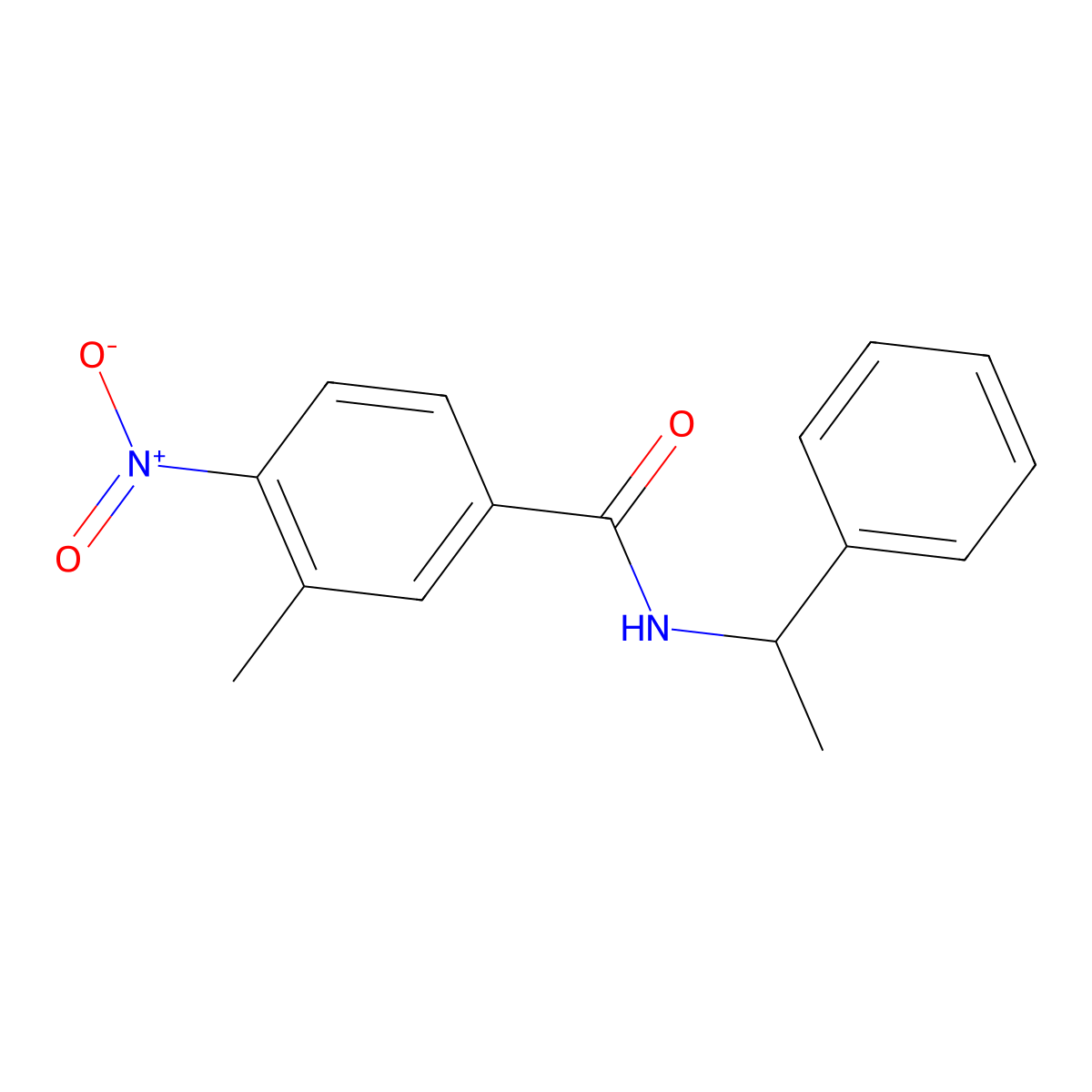 3-methyl-4-nitro-N-(1-phenylethyl)benzamide molecular structure, CAS 110648-13-0