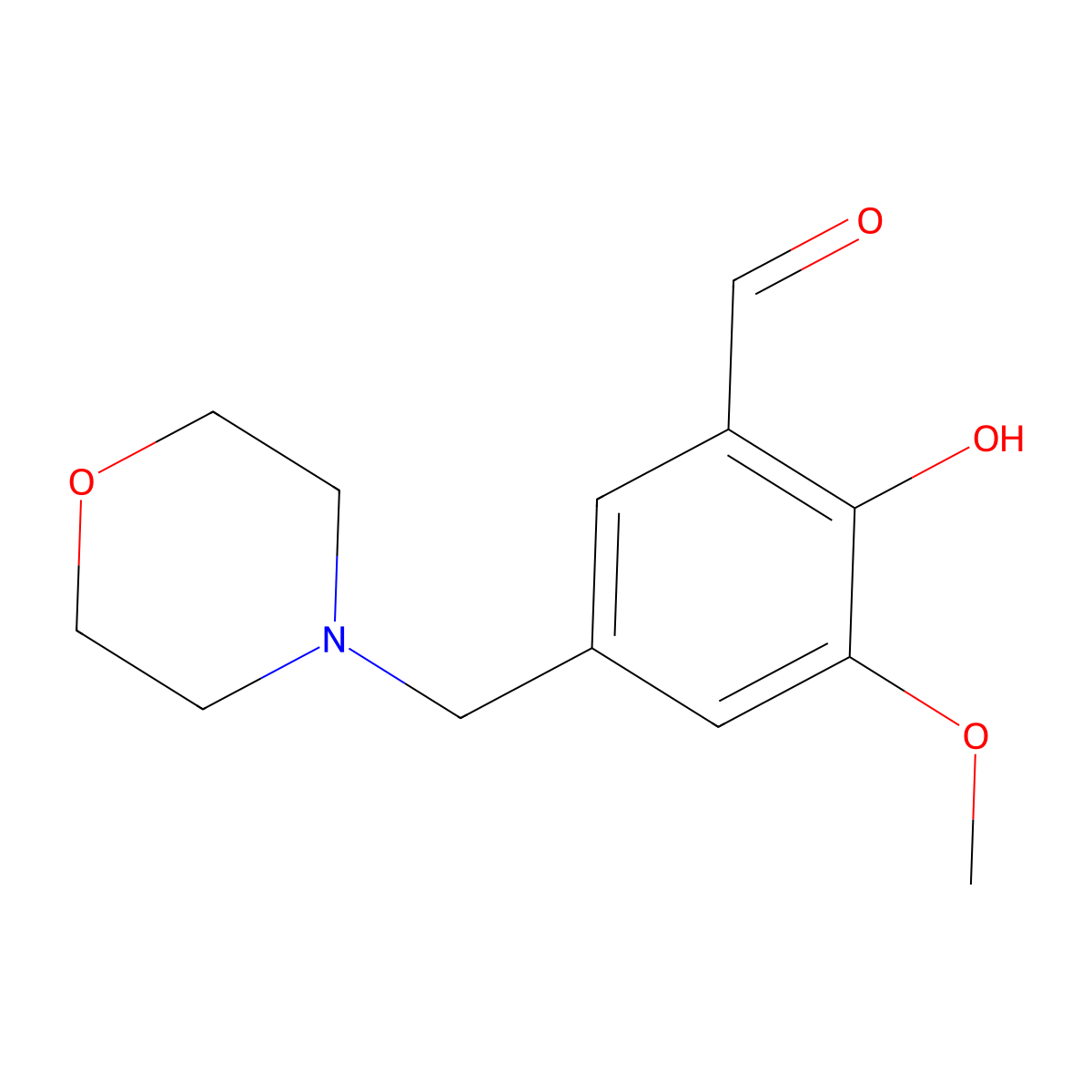2-Hydroxy-3-methoxy-5-(4-morpholinylmethyl)benzaldehyde molecular structure, CAS 110651-54-2
