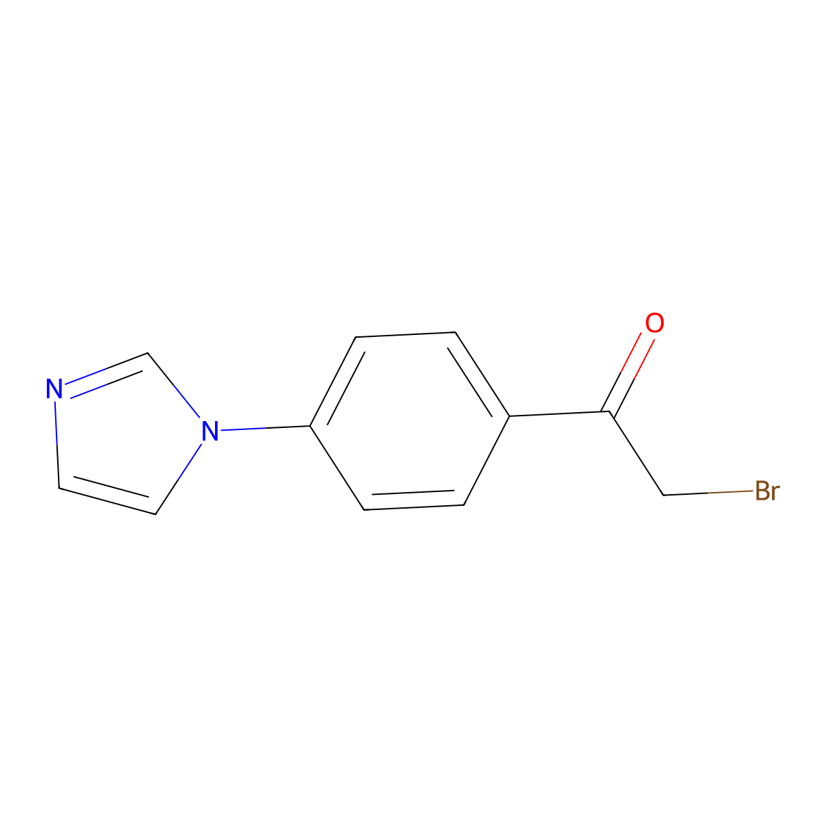 2-Bromo-1-(4-imidazol-1-yl-phenyl)ethanone molecular structure, CAS 110668-69-4