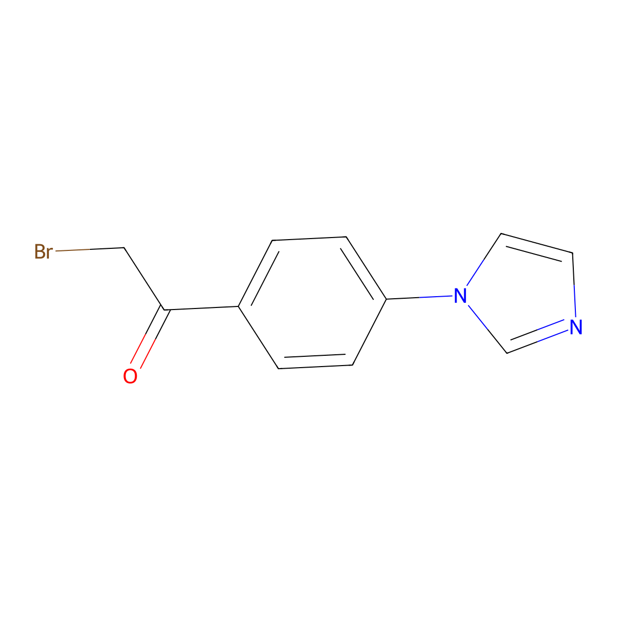 2-Bromo-1-(4-imidazol-1-yl-phenyl)ethanone molecular structure, CAS 110668-69-4