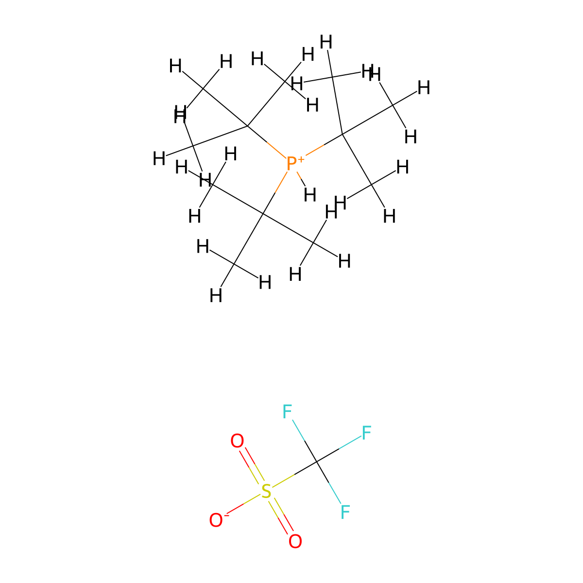 Tri-t-butylphosphonium trifluoromethanesulfonate molecular structure, CAS 1106696-25-6