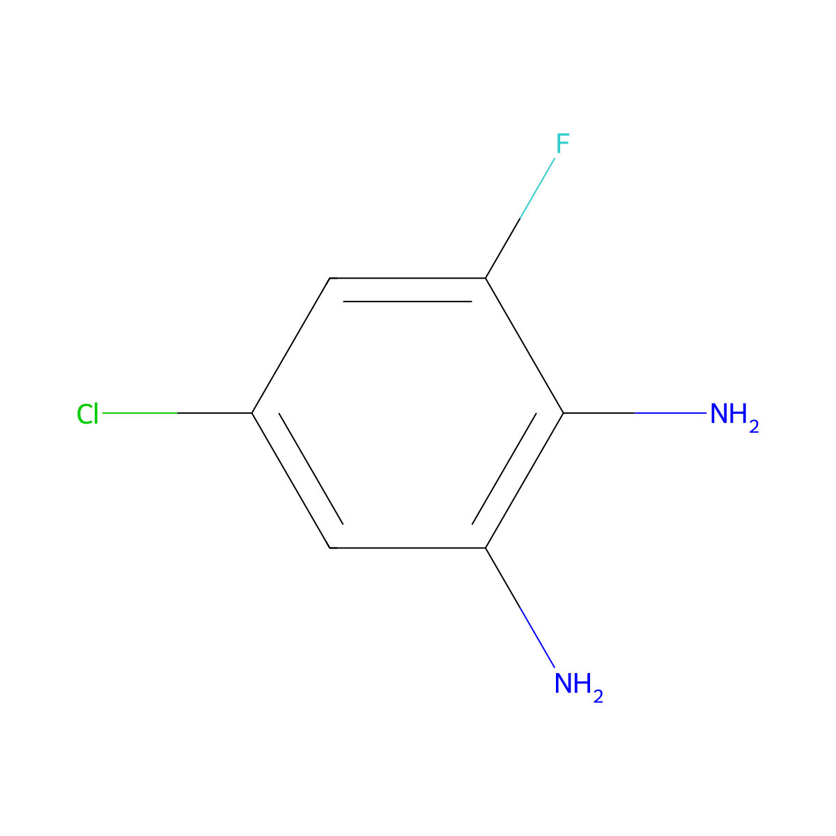 5-Chloro-3-fluorobenzene-1,2-diamine molecular structure, CAS 1106717-48-9