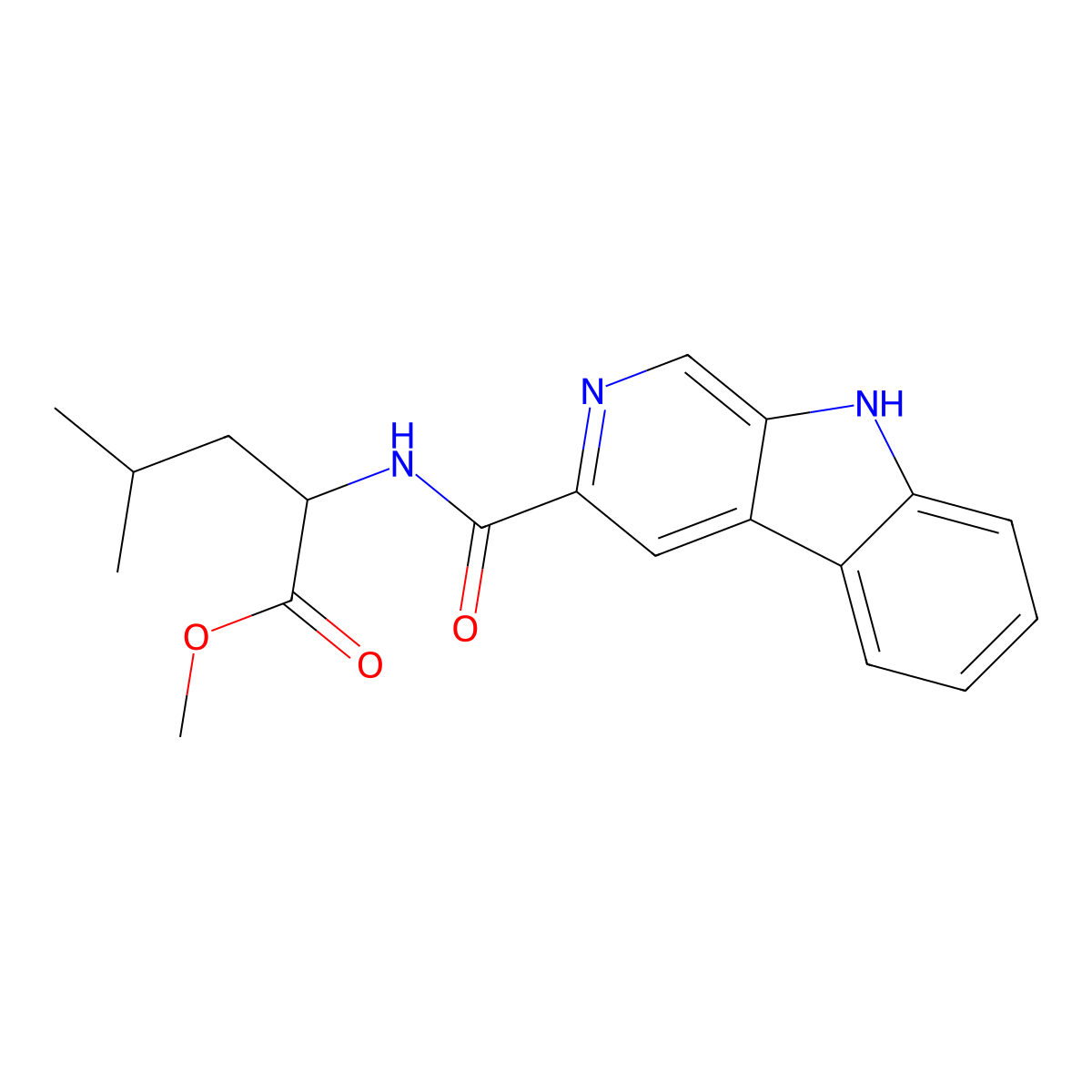 Leucinamide-beta-carboline-3-carboxylate methyl ester molecular structure, CAS 110672-77-0