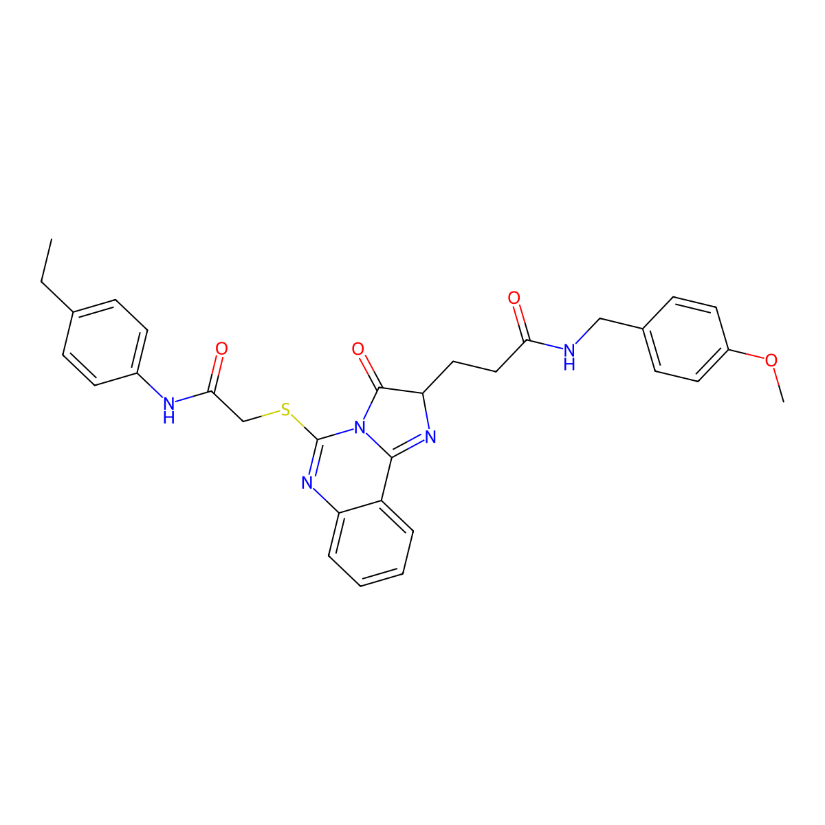 3-[5-({[(4-ethylphenyl)carbamoyl]methyl}sulfanyl)-3-oxo-2H,3H-imidazo[1,2-c]quinazolin-2-yl]-N-[(4-methoxyphenyl)methyl]propanamide molecular structure, CAS 1106720-59-5