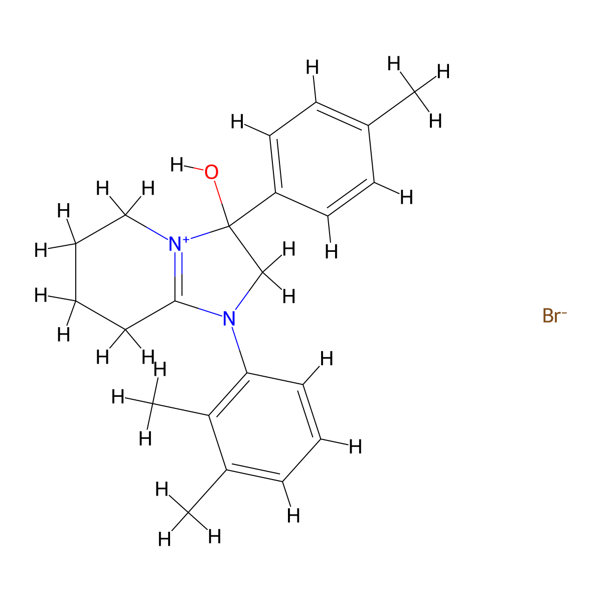 1-(2,3-Dimethylphenyl)-3-hydroxy-3-(p-tolyl)-2,3,5,6,7,8-hexahydroimidazo[1,2-a]pyridin-1-ium bromide molecular structure, CAS 1106749-76-1
