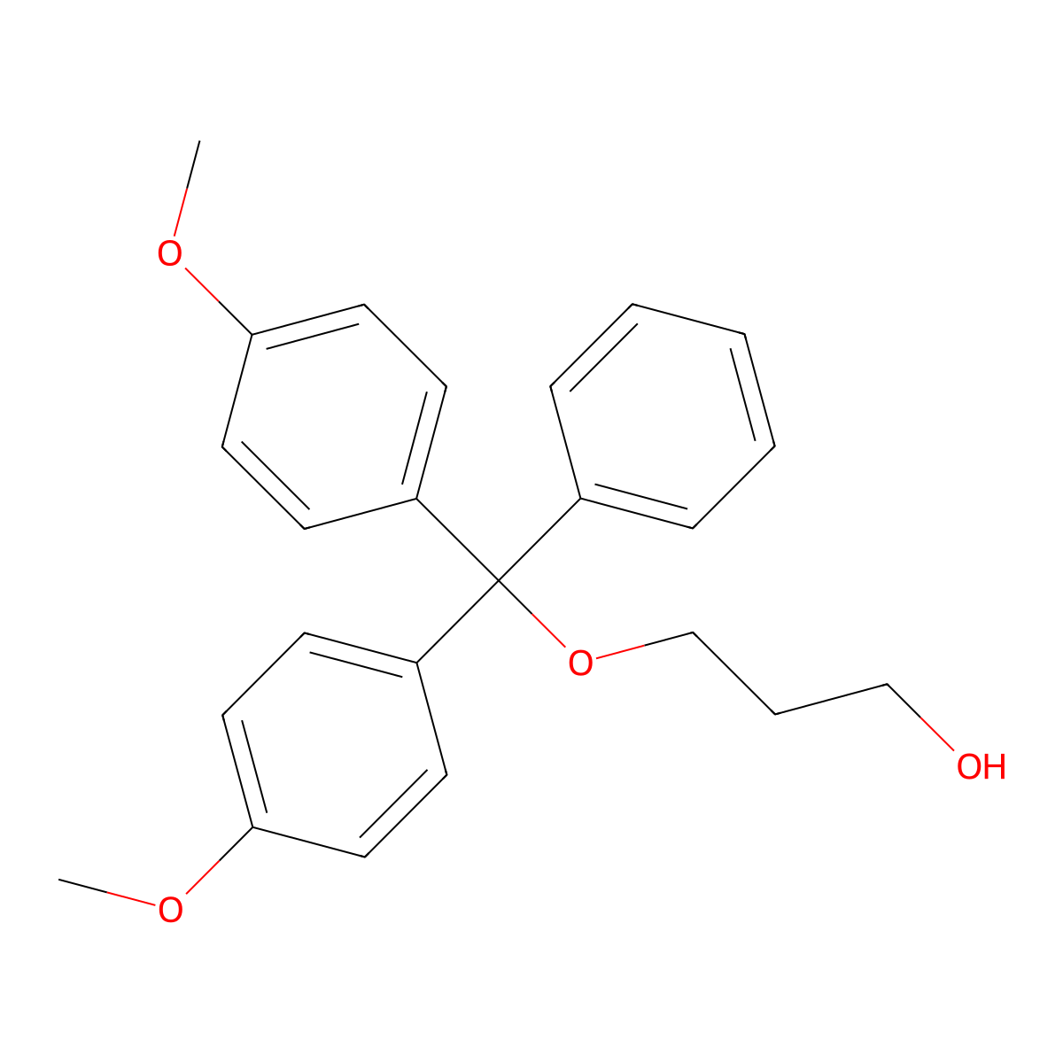 1-Propanol, 3-[bis(4-methoxyphenyl)phenylmethoxy]- molecular structure, CAS 110675-04-2