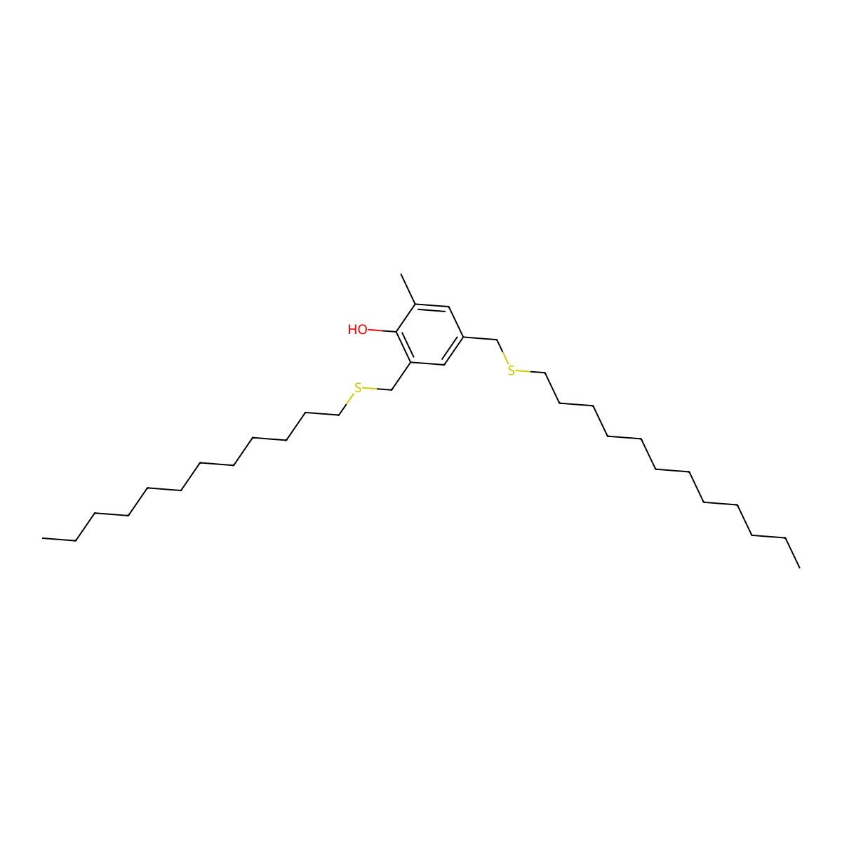 2,4-Bis[(dodecylthio)methyl]-6-methylphenol molecular structure, CAS 110675-26-8