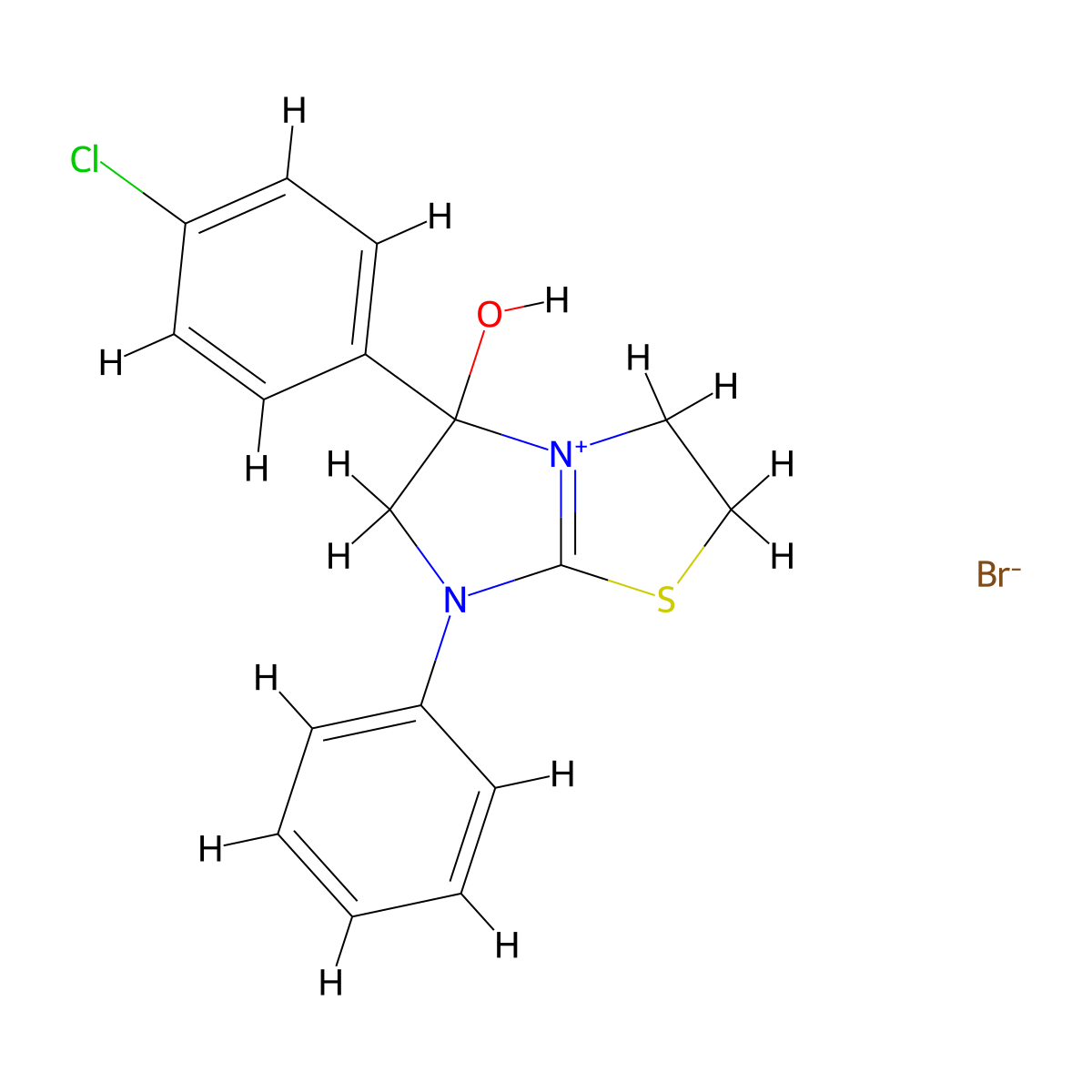 5-(4-Chlorophenyl)-5-hydroxy-7-phenyl-2,3,5,6-tetrahydroimidazo[2,1-b]thiazol-7-ium bromide molecular structure, CAS 1106750-23-5