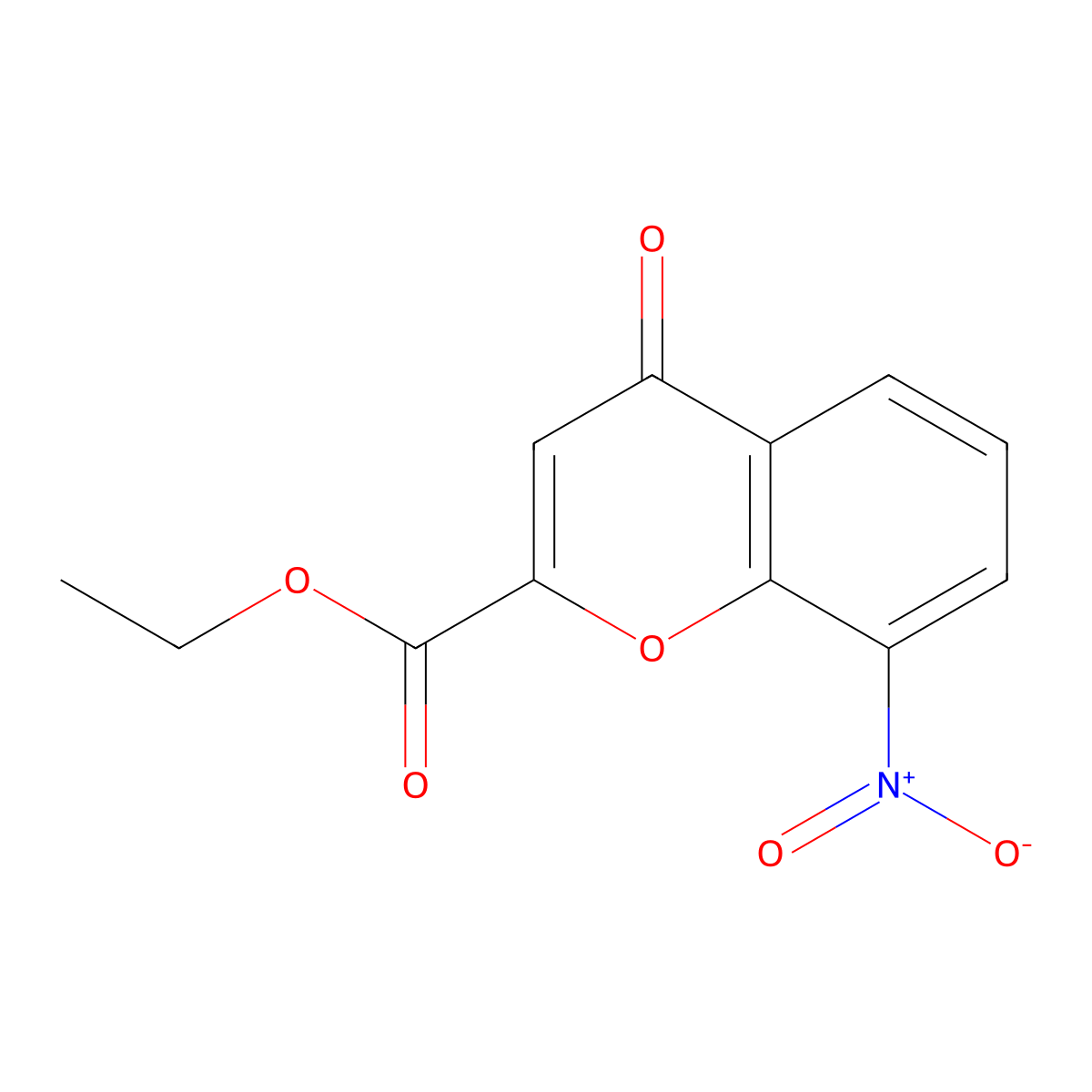 8-nitro-2-ethoxycarbonyl-4-oxo-4H-1-benzopyran molecular structure, CAS 110683-75-5