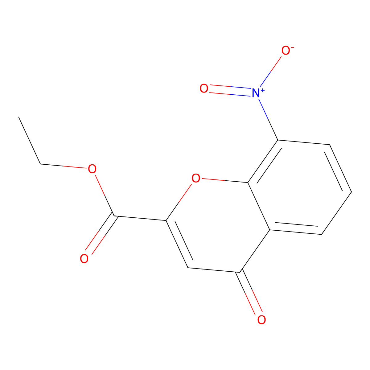 8-nitro-2-ethoxycarbonyl-4-oxo-4H-1-benzopyran molecular structure, CAS 110683-75-5