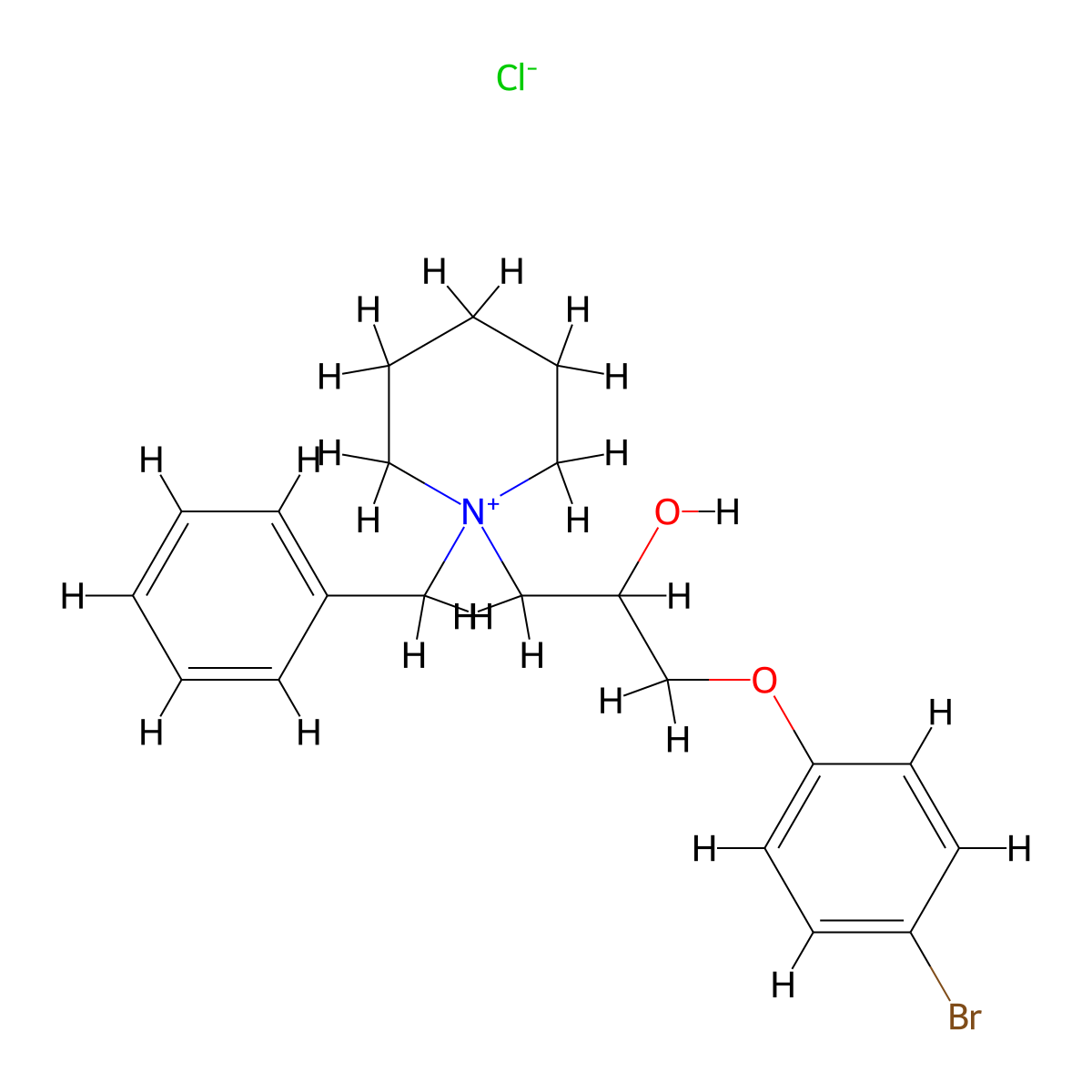 1-Benzyl-1-(3-(4-bromophenoxy)-2-hydroxypropyl)piperidin-1-ium chloride molecular structure, CAS 1106880-99-2