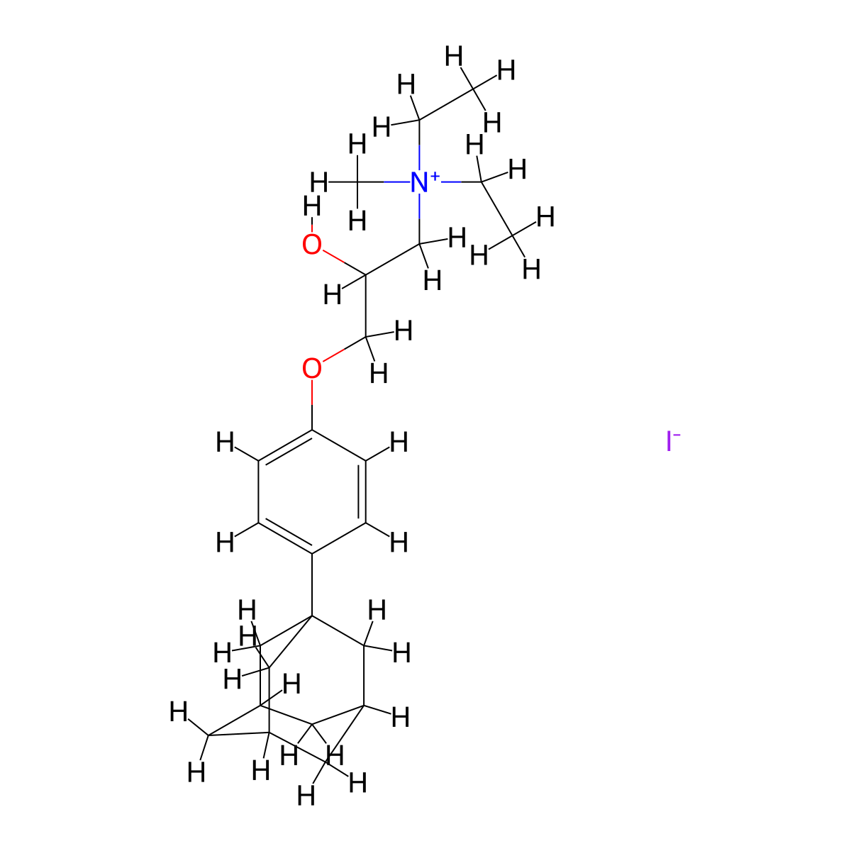 {3-[4-(Adamantan-1-yl)phenoxy]-2-hydroxypropyl}diethylmethylazanium iodide molecular structure, CAS 1106884-65-4