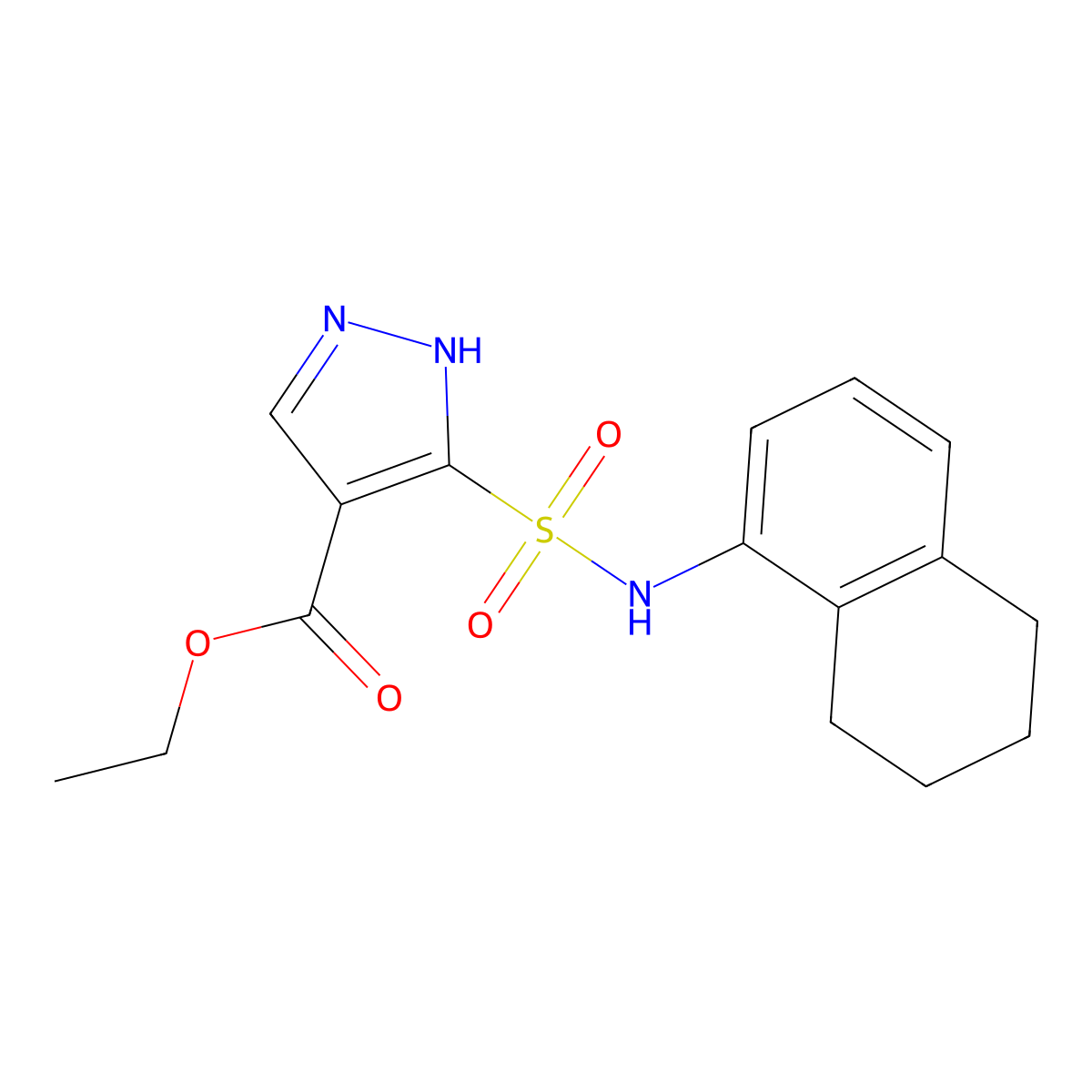 ethyl 5-(5,6,7,8-tetrahydronaphthalen-1-ylsulfamoyl)-1H-pyrazole-4-carboxylate molecular structure, CAS 1106908-39-7