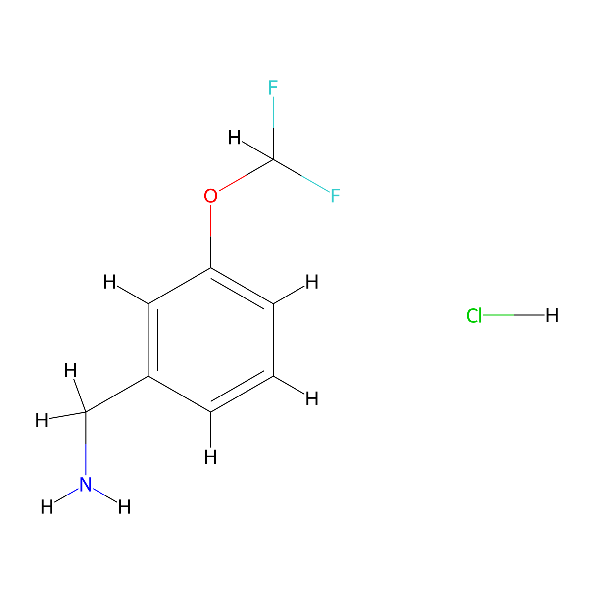(3-(Difluoromethoxy)phenyl)methanamine hydrochloride molecular structure, CAS 1106917-71-8