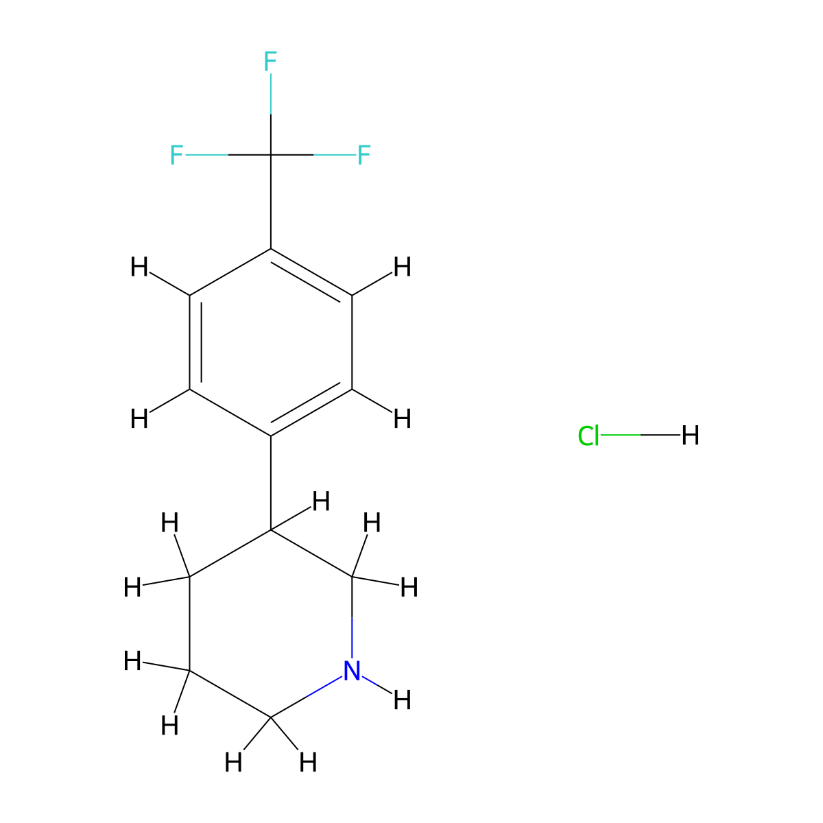 3-(4-(Trifluoromethyl)Phenyl)Piperidine Hydrochloride molecular structure, CAS 1106940-96-8