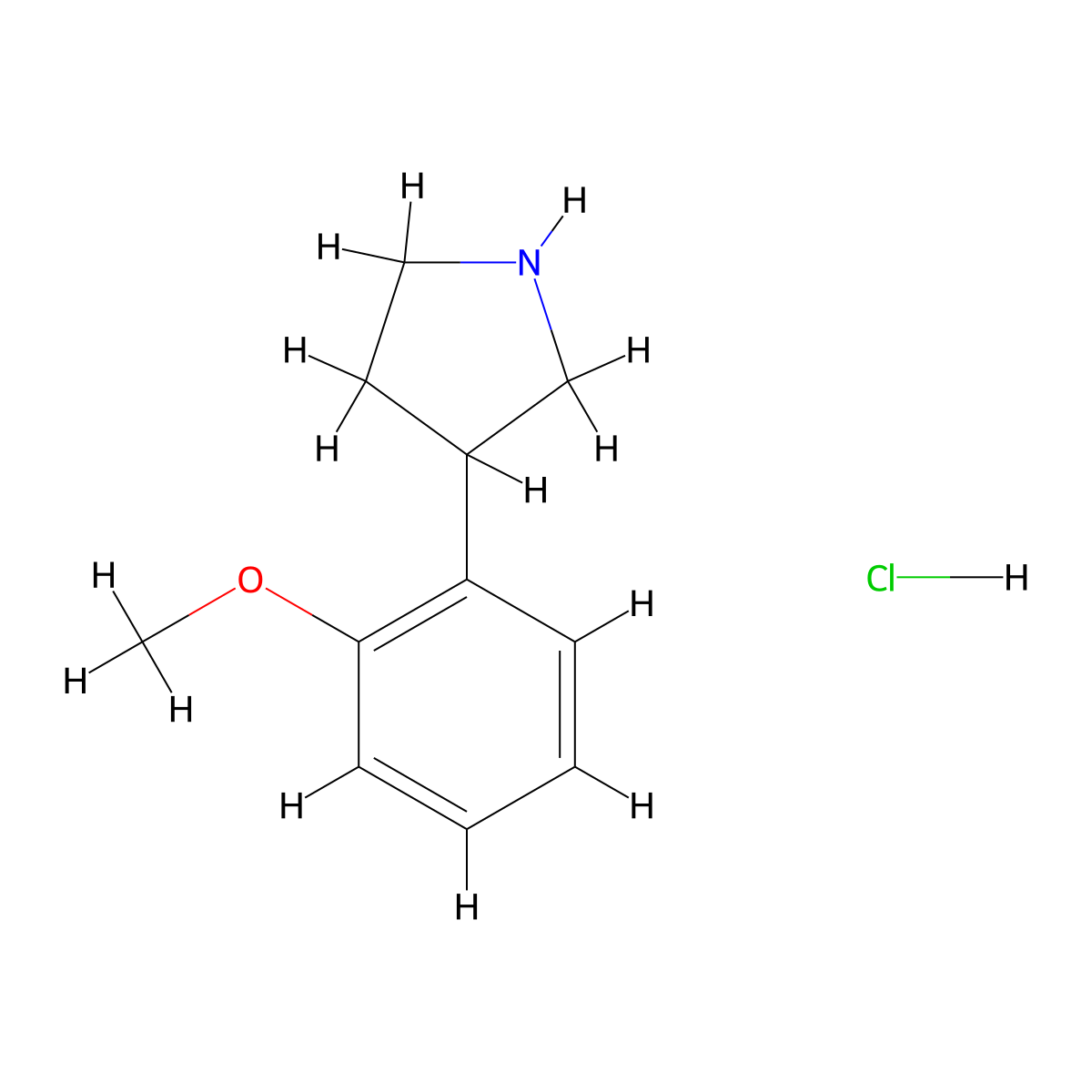3-(2-Methoxyphenyl)pyrrolidine hydrochloride molecular structure, CAS 1106941-26-7