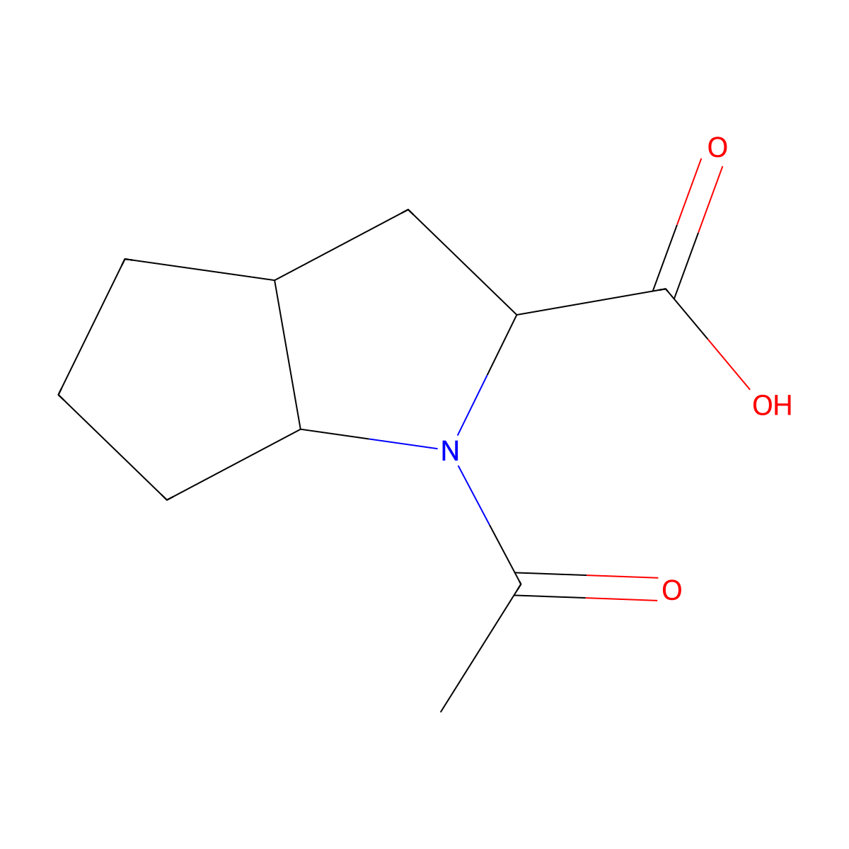 (2S,3aS,6aS)-1-acetyl-octahydrocyclopenta[b]pyrrole-2-carboxylic acid molecular structure, CAS 110695-90-4