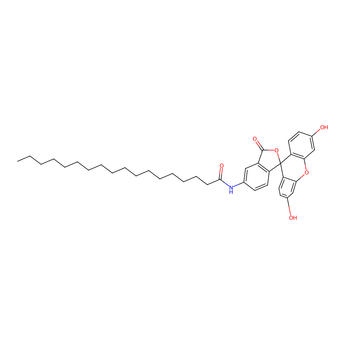N-(3',6'-Dihydroxy-3-oxo-3H-spiro[isobenzofuran-1,9'-xanthen]-5-yl)stearamide molecular structure, CAS 110698-53-8