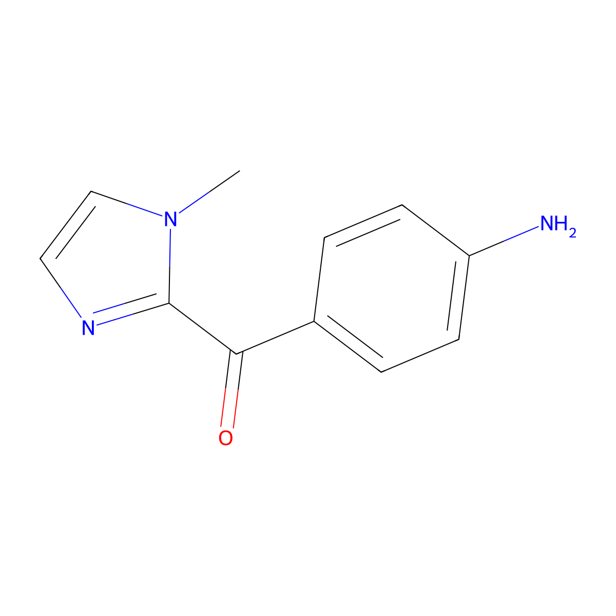 (4-aminophenyl)(1-methyl-1H-imidazol-2-yl)methanone molecular structure, CAS 110698-60-7
