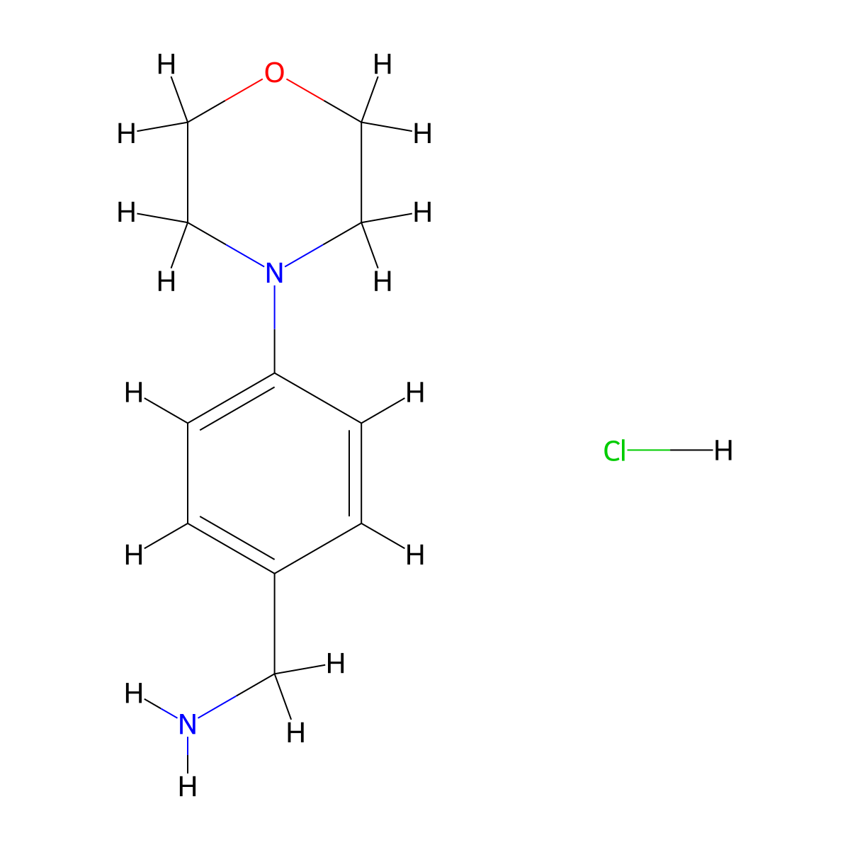 4-Morpholinobenzylamine hydrochloride molecular structure, CAS 1106986-47-3