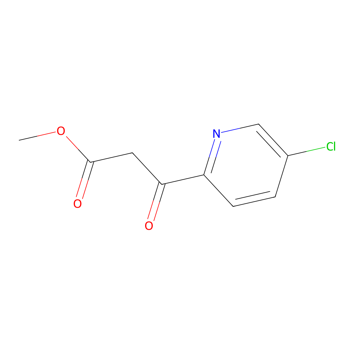 Methyl 3-(5-chloropyridin-2-yl)-3-oxopropanoate molecular structure, CAS 1106999-74-9