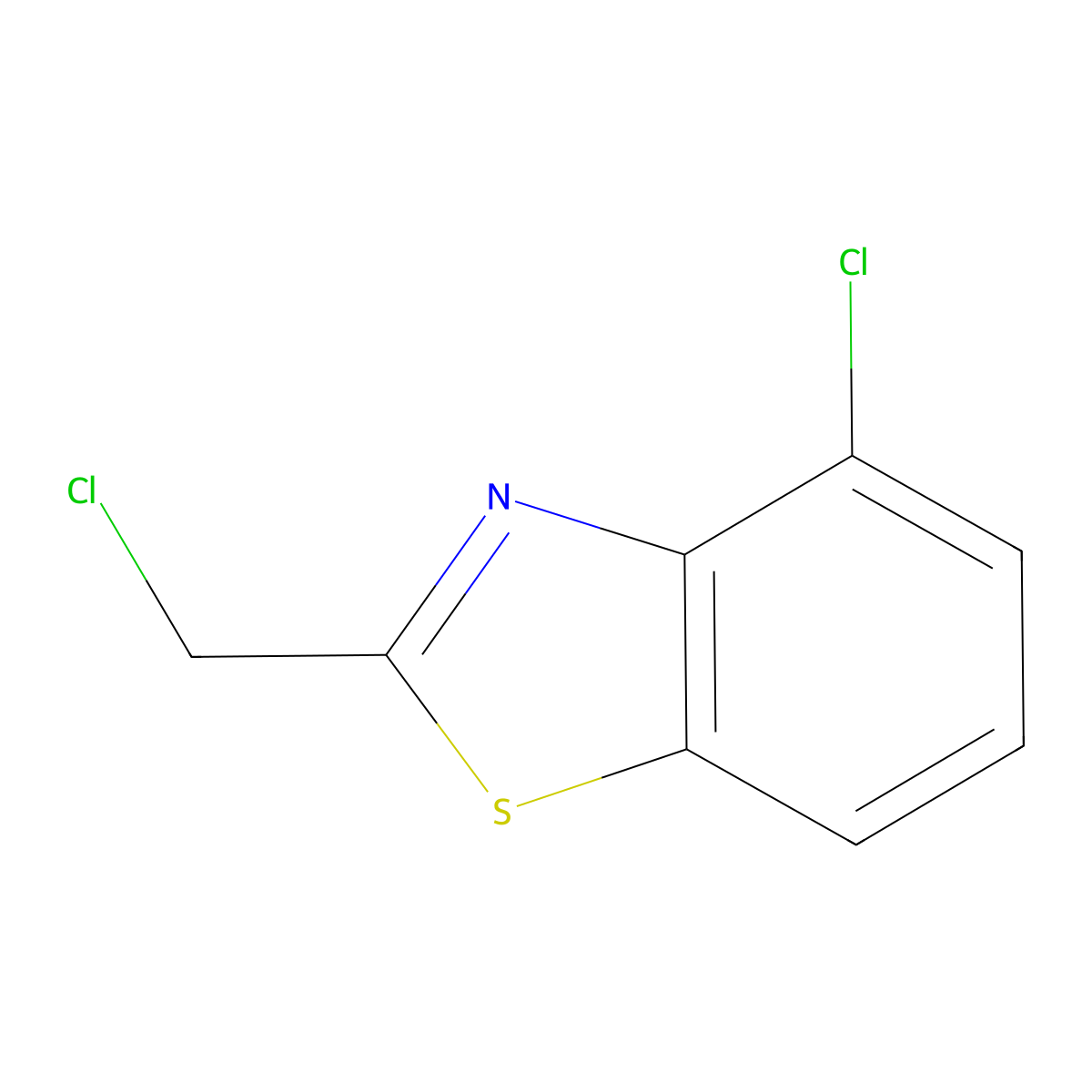 4-Chloro-2-(chloromethyl)-1,3-benzothiazole molecular structure, CAS 110704-20-6
