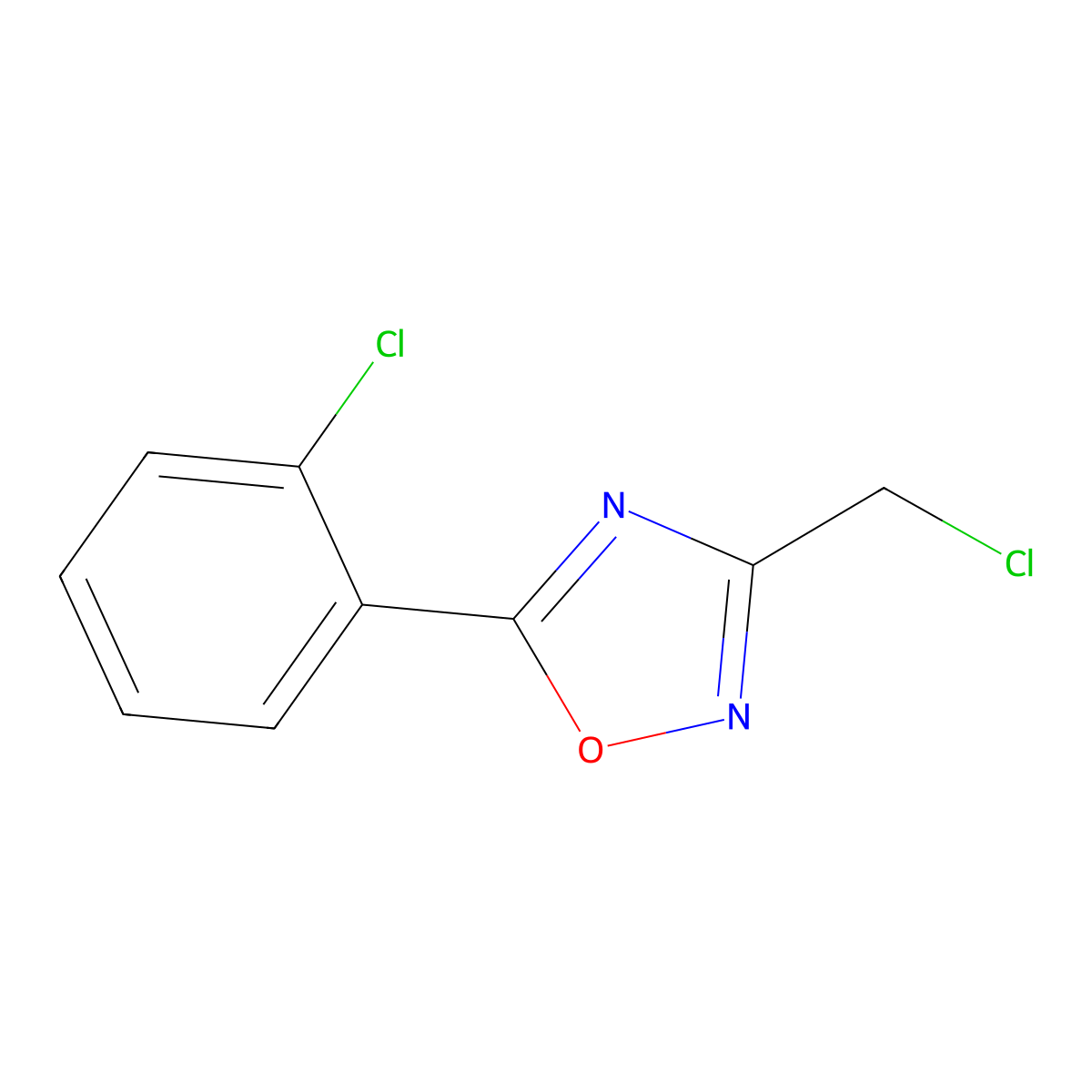 3-(Chloromethyl)-5-(2-chlorophenyl)-1,2,4-oxadiazole molecular structure, CAS 110704-33-1