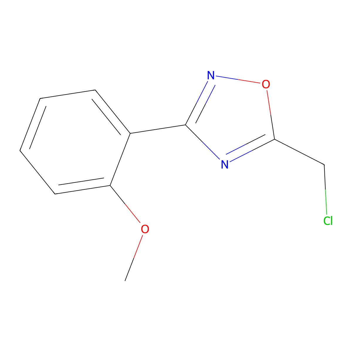 5-(Chloromethyl)-3-(2-methoxyphenyl)-1,2,4-oxadiazole molecular structure, CAS 110704-43-3