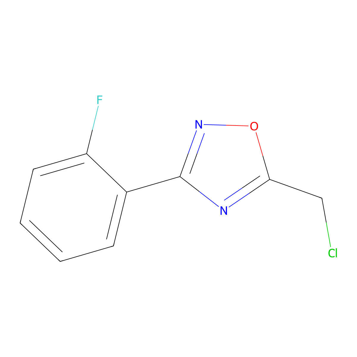 5-(Chloromethyl)-3-(2-fluorophenyl)-1,2,4-oxadiazole molecular structure, CAS 110704-45-5