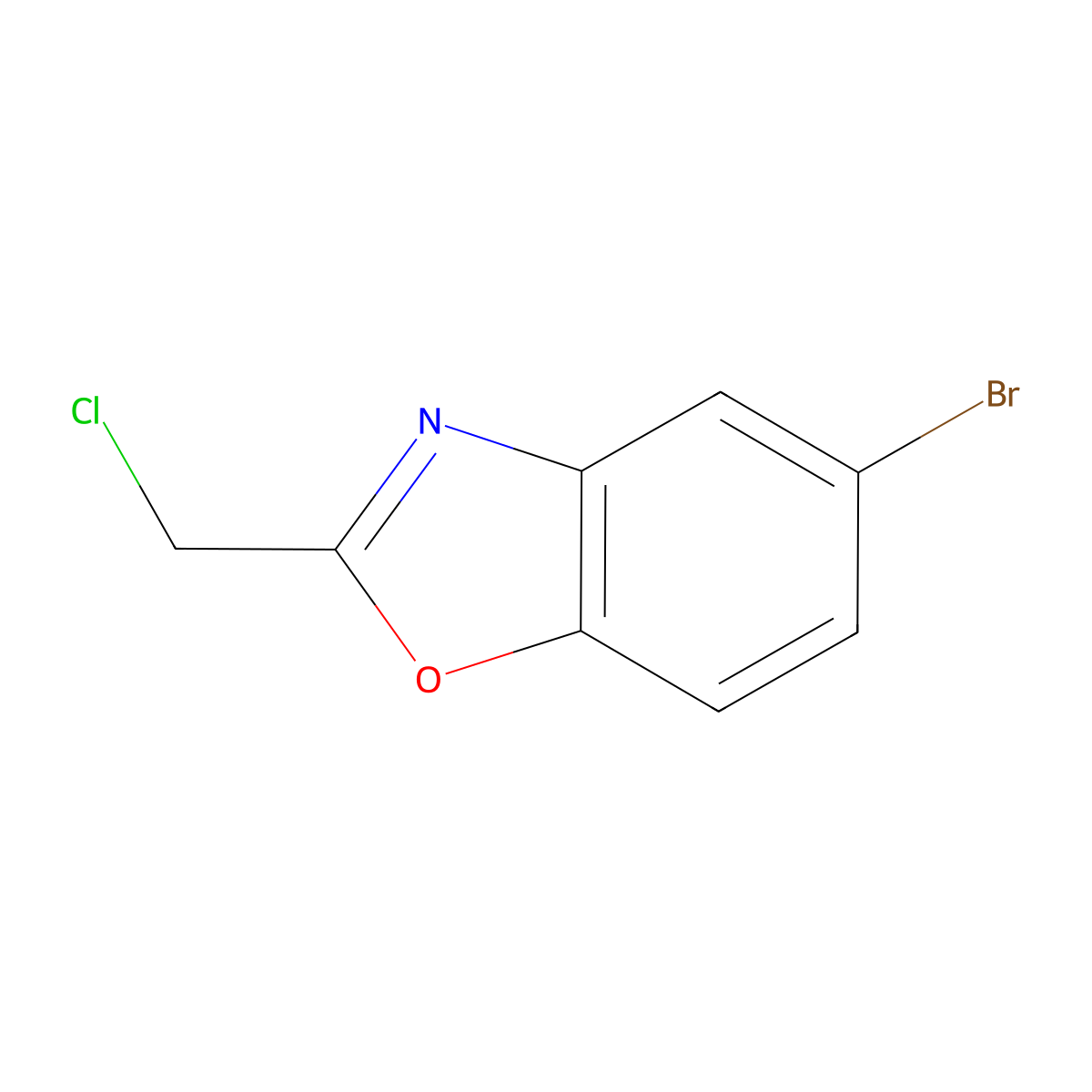 5-Bromo-2-(chloromethyl)-1,3-benzoxazole molecular structure, CAS 110704-48-8