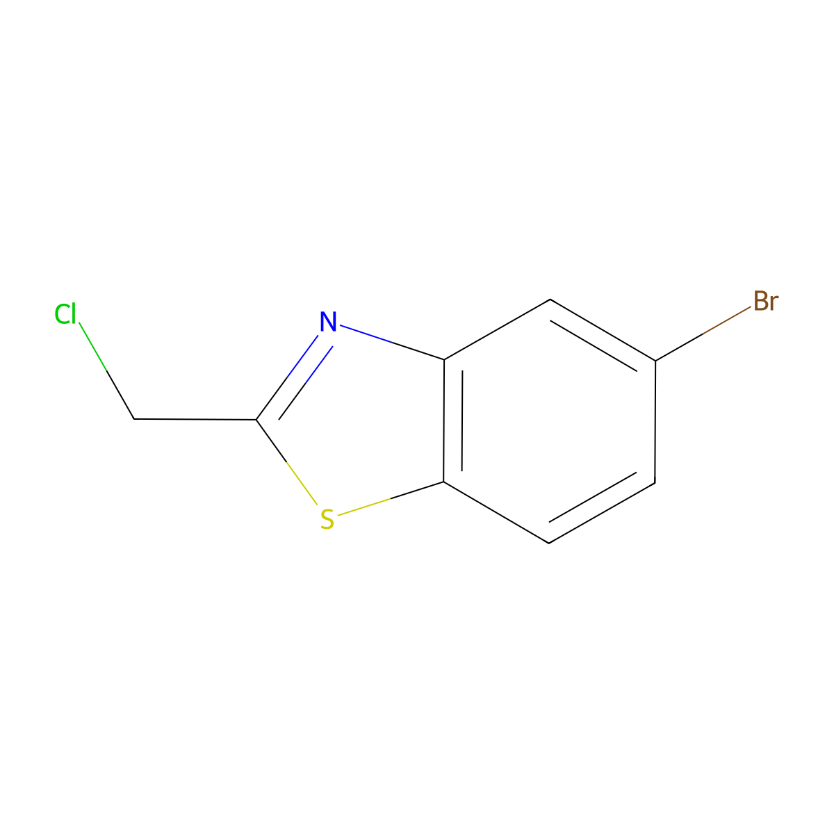 5-Bromo-2-(chloromethyl)-1,3-benzothiazole molecular structure, CAS 110704-49-9