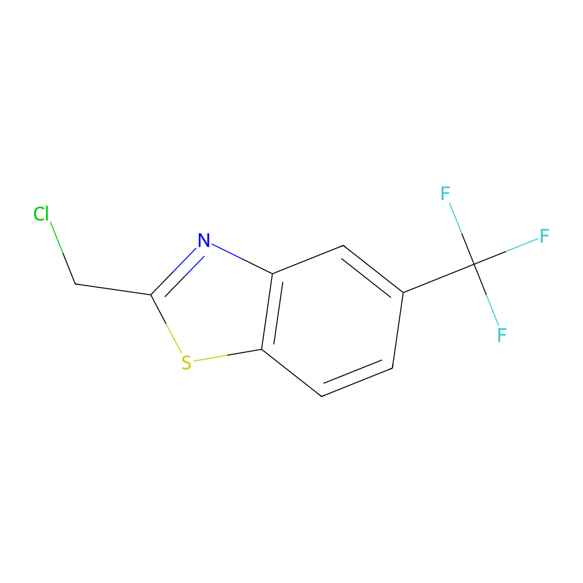 2-(Chloromethyl)-5-(trifluoromethyl)-1,3-benzothiazole molecular structure, CAS 110704-50-2