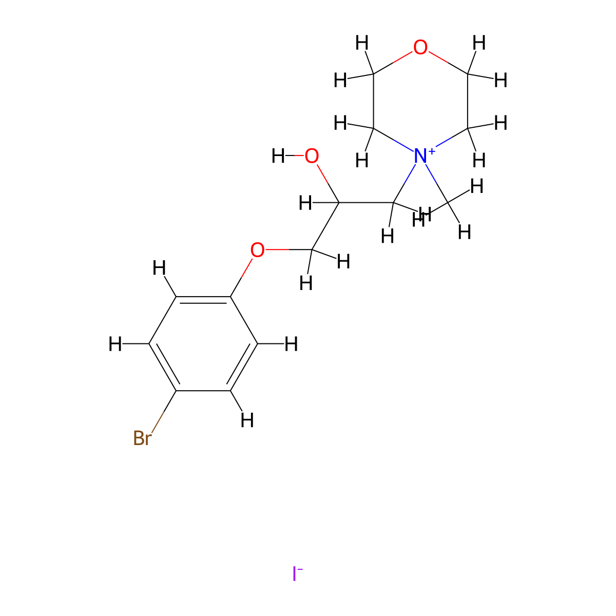 4-(3-(4-Bromophenoxy)-2-hydroxypropyl)-4-methylmorpholin-4-ium iodide molecular structure, CAS 1107060-72-9