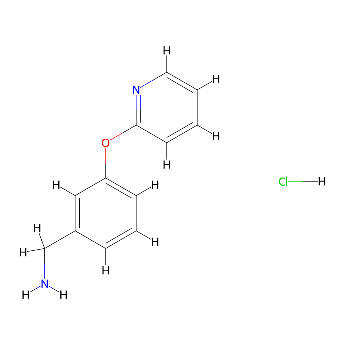 3-((Pyridin-2-yl)oxy)benzylamine hydrochloride molecular structure, CAS 1107060-73-0