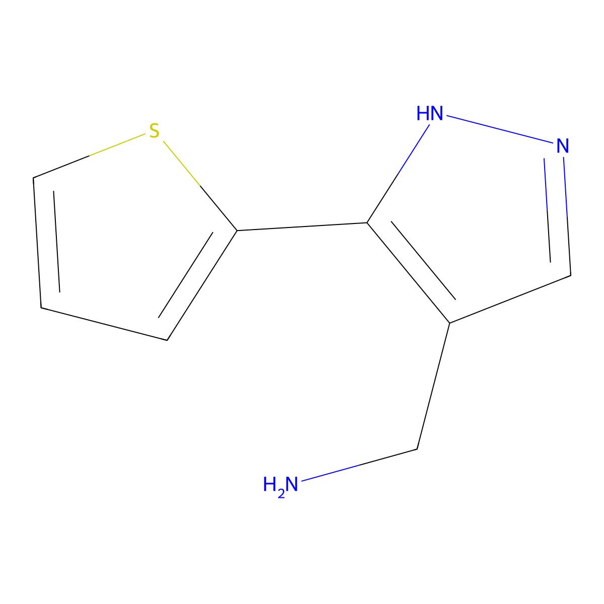 (5-Thien-2-YL-1H-pyrazol-4-YL)methylamine molecular structure, CAS 1107060-87-6