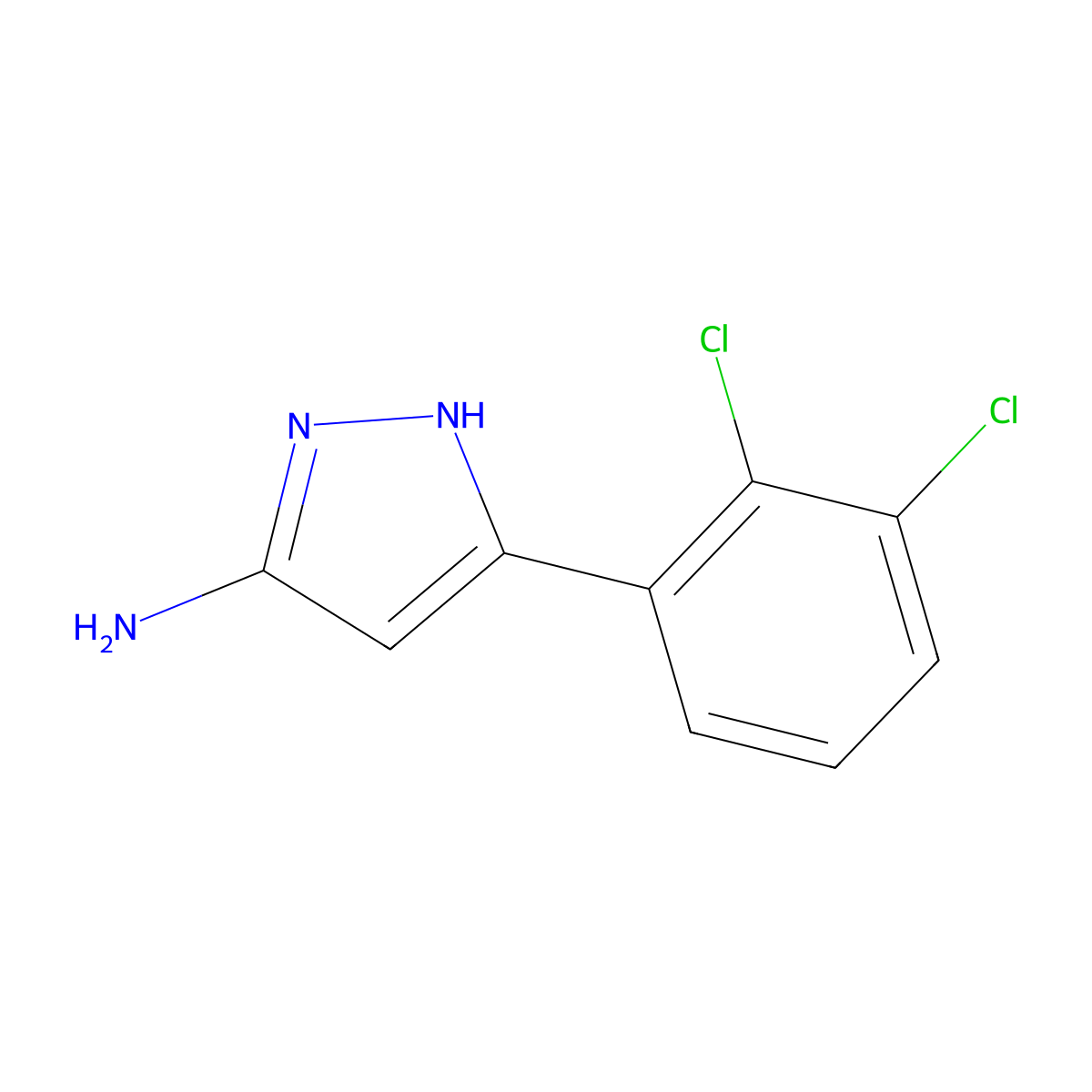 5-(2,3-dichlorophenyl)-1H-pyrazol-3-amine molecular structure, CAS 1107061-04-0