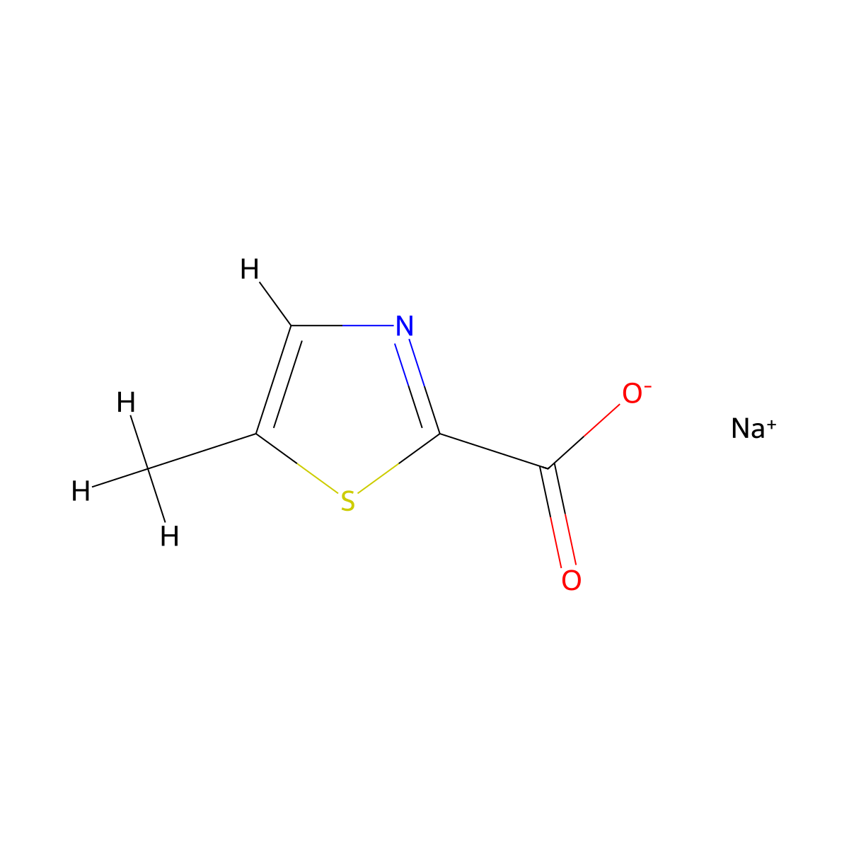 Sodium 5-methylthiazole-2-carboxylate molecular structure, CAS 1107062-31-6