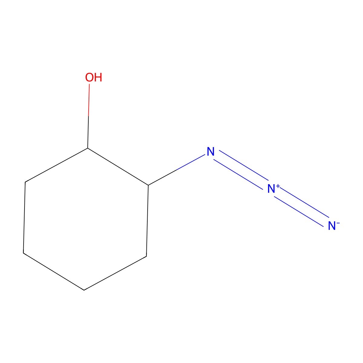 (1R,2R)-2-azidocyclohexan-1-ol molecular structure, CAS 110716-78-4