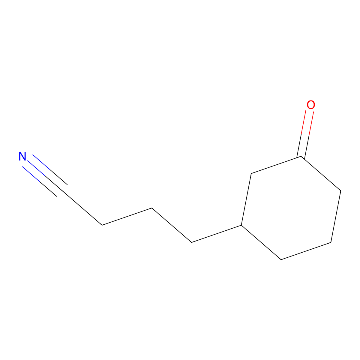 4-(3-Oxocyclohexyl)butanenitrile molecular structure, CAS 110718-80-4